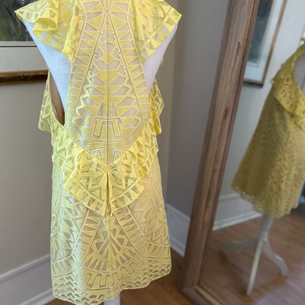 BCBG Yellow lace dress